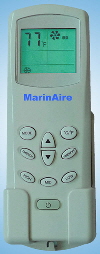 The remote control enables adjustment of the AC unit when in bed.