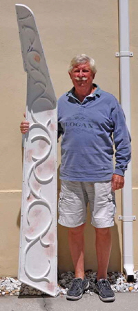 Author with trailboard