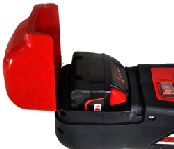 The battery is a regular Milwaukee M18 that is avaiilable in most hardware stores.