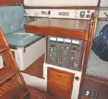 This shows the original chart table and electrical panel. 