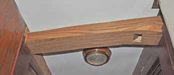 Crossover trunking carries air conditioning to the forward toilet from the main trunking