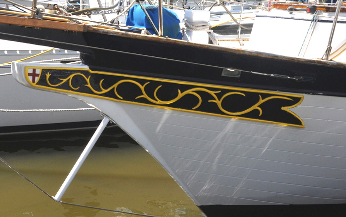 the finished trailboards greatly enhance the boat of any sailboat.