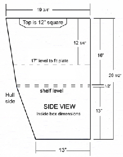 This is the freezer side-view drawing.