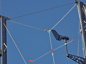 This rotating device was hoisted between masts