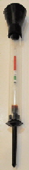 A hydrometer should be used to test the specific gravity of the electrolyte.