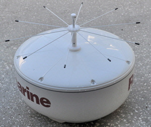 A rotating device to keep birds off radomes.