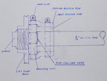 A drawing of the temporay repair'.