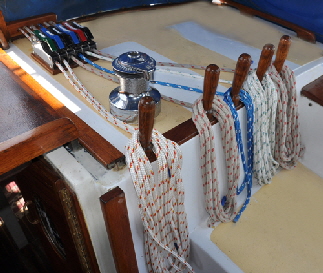 This is the starboard rope deck and clutches.